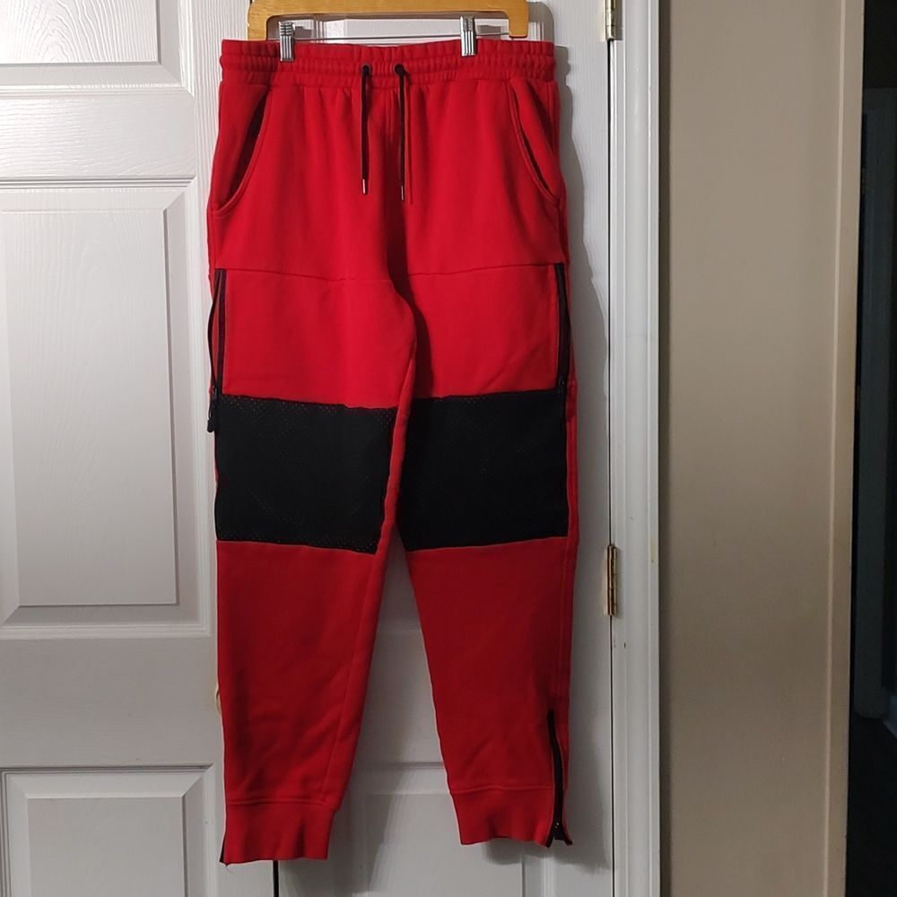 Mens Reg joggers sweatpants with relective material on front  Sz XL
